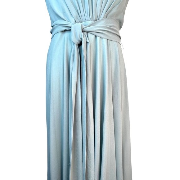 NWT Ever Pretty Large Light Blue Halter Chiffon Midi Dress - Picture 8 of 16